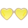 GUCCI Off-White & Yellow Heart Sunglasses ,GG0360S