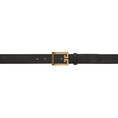 Givenchy Black Double G Thin Leather Belt - 黑色 In Black