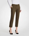 Ann Taylor The Petite Ankle Pant In Cotton Sateen - Curvy Fit In Tuscan Olive