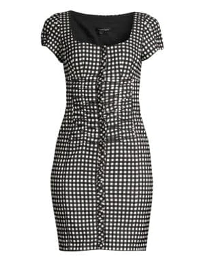 Nanette Lepore Check Me Out Front Zip Dress In Black White