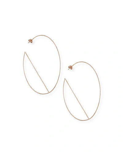 Lana 14k Diagonal Wire Hoop Earrings In Rose Gold
