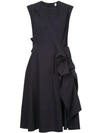 Roberts Wood Asymmetric Twist Dress In Blue