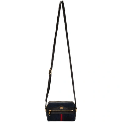 Gucci Ophidia Mini Suede Cross-body Bag In 8774 Navy
