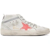 GOLDEN GOOSE GOLDEN GOOSE WHITE AND PINK MID STAR SNEAKERS,G32WS634.L3
