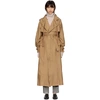 BOTTEGA VENETA Tan Silk Satin Trench Coat,502542 VEL40