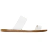 COMMON PROJECTS WOMAN BY COMMON PROJECTS WHITE LEATHER MINIMALIST SANDALS,3852