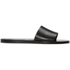 COMMON PROJECTS WOMAN BY COMMON PROJECTS BLACK LEATHER SLIDE IN SANDALS,3850