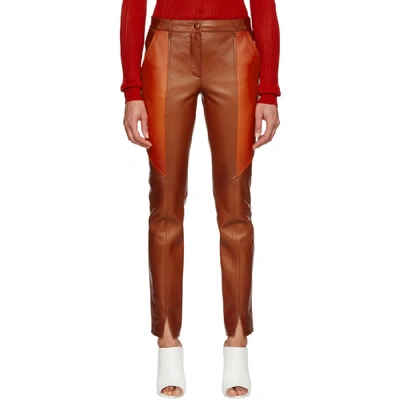 Givenchy Panelled Leather Skinny Trousers In Red
