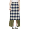 R13 R13 NAVY AND ECRU PLAID APRON SKIRT,R13W7228-LB9