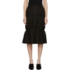 WALES BONNER Black Gathered Skirt,SS18602-B BTL