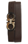 FERRAGAMO Double Gancio Reversible Leather Belt,0690249