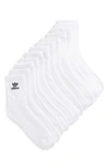Adidas Originals Trefoil 6-pack Quarter Socks In White In White