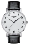 TISSOT EVERYTIME LEATHER STRAP WATCH, 42MM,T1096101603200