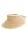 Helen Kaminski 'mita' Packable Raffia Visor - Brown In Natural Sand