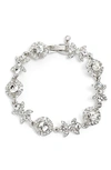 Givenchy Faceted Stone And Crystal Pave Link Bracelet In Silver/ Crystal