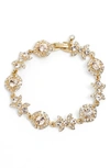 Givenchy Crystal Flex Bracelet In Gold/ Silk