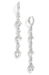 Givenchy Crystal Linear Drop Earrings In Silver/ Crystal
