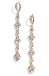 Givenchy Crystal Linear Drop Earrings In Gold/ Silk
