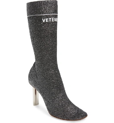 Vetements Lighter Lurex Sock Boots In Black