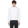 Thom Browne Center-back Stripe Jersey Hoodie In White