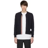 THOM BROWNE THOM BROWNE NAVY CREWNECK CARDIGAN,MJT091A-03049