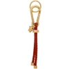VERSACE VERSACE RED AND GOLD LOGO KEYCHAIN,DGP6797 DMTN