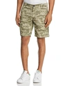 Ag Wanderer Slim Fit Cotton & Linen Shorts In Camo Dry Cypress