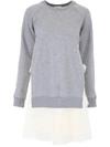 RED VALENTINO SWEATSHIRT DRESS WITH TULLE,10558638