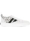 MSGM MSGM MONOCHROME PATTERNED SNEAKERS - WHITE,2440MS0230512789196