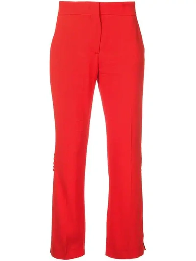 Msgm Floral Panel Tailored Trousers In Red