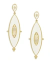 FREIDA ROTHMAN Crystal & Enamel Marquise Drop Earrings,0400097883429