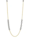 FREIDA ROTHMAN LONG MIXED LINK CHAIN NECKLACE,0400097883991