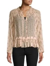 REBECCA TAYLOR Tulip Clip Long-Sleeve Top,0400097390716