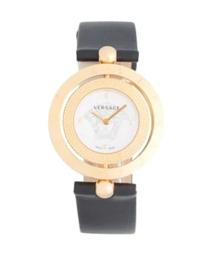 Versace Stainless Steel Buckled Strap Watch In Rose Gold