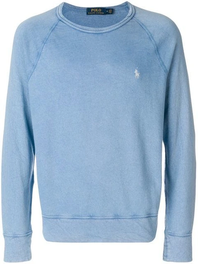 Polo Ralph Lauren Faded Logo Sweatshirt In Blue