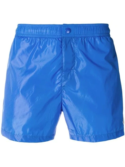 Moncler Tri-stripe Trim Swim Shorts In Blue