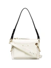 Chloé Roy Day Small Leather And Suede Shoulder Bag In Natural White