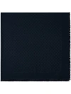 Gucci Silk Wool Gg Jacquard Shawl In Blue