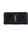 SAINT LAURENT SAINT LAURENT 'MONOGRAM' WALLET - BLUE,358094BOW0111198518