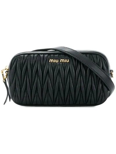 Miu Miu Women's Matelassé Leather Belt Bag In Black