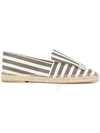 Sergio Rossi Sr1 Striped Woven Espadrilles In White