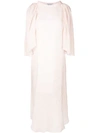 BALOSSA BALOSSA WHITE SHIRT GATHERED SHOULDER MIDI DRESS - PINK,BA14012823455