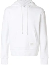 Thom Browne Center-back Stripe Jersey Hoodie In White