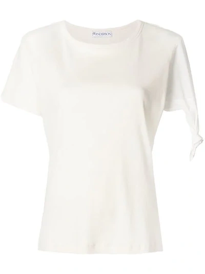 Jw Anderson Embellished Sleeve T-shirt In Neutrals