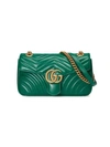 Gucci Gg Marmont Small Quilted-leather Shoulder Bag In 3120 Green
