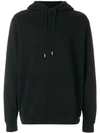 Sunspel Black Cotton Loopback Overhead Hoodie In Black