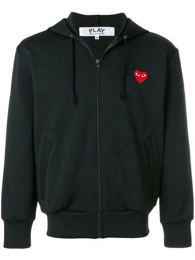 Comme Des Garçons Play Comme Des Garcons Play Technical Jersey Hoodie In Black
