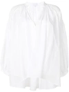 NOON BY NOOR RELAXED HENLEY NECK RUCHED MERYL BLOUSE,618AMERYL12820766