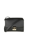 FURLA MILANO S SHOULDER IN BLACK LEATHER,10559840