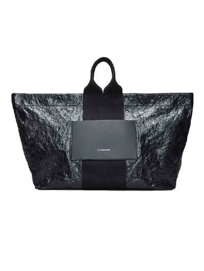 Alexander Wang Aw Logo Crackled Extra Large Tote Bag In Black